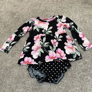 Posh Peanut Tenni Floral & Polka Dot Bummie Set